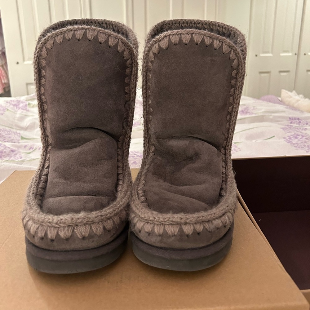 Grey mou boots